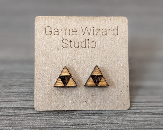 Zelda Triforce Wood Earrings