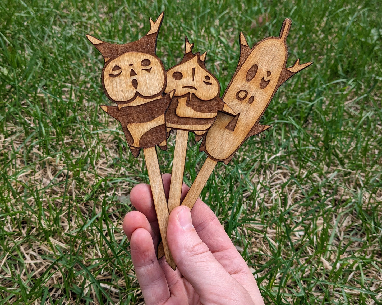 Zelda Korak Wood Garden Stakes