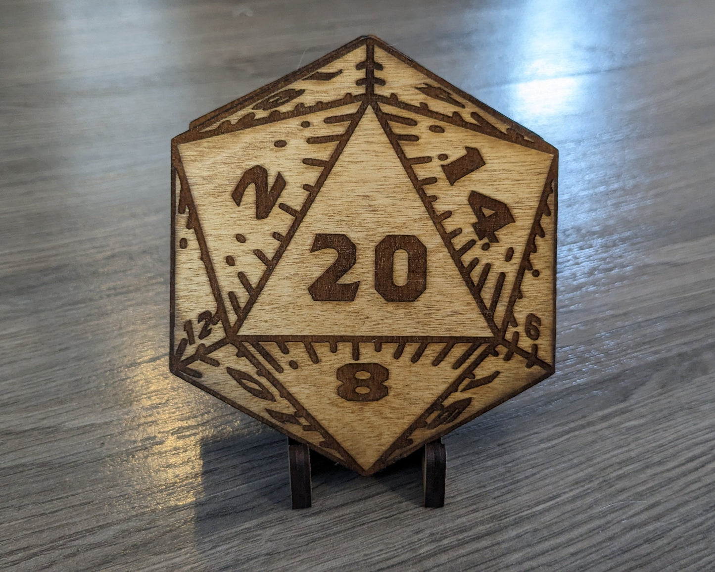 Twenty Sided Dice Wood Coasters