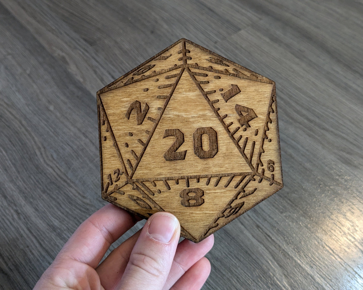 Twenty Sided Dice Wood Coasters